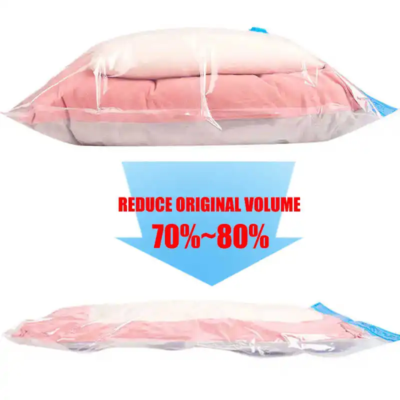 5 Pack Vacuum Storage Bag For Clothes Space Saving Air Pump Sealed Transparent Compression 40x60 60x80 80x120 Home Organizer 2