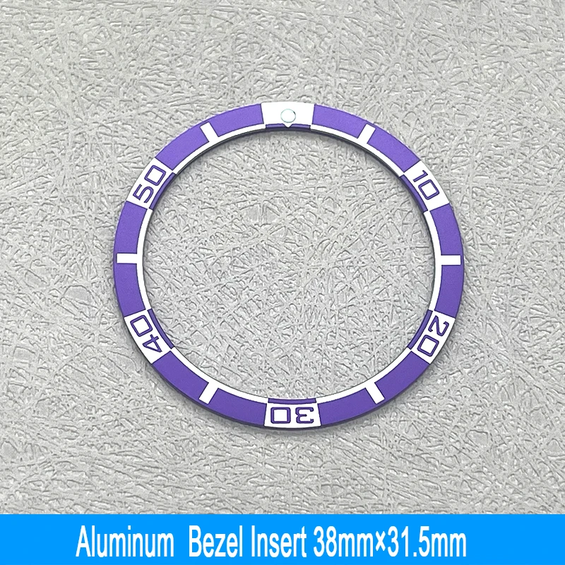 38 mm * 31,5 mm flacher Aluminium-Lünetteneinsatz, passend für SKX007 SKX009 SRPD NH35 NH36 Uhrengehäuse, Herrenuhr-Ring-Teile – Detail 3