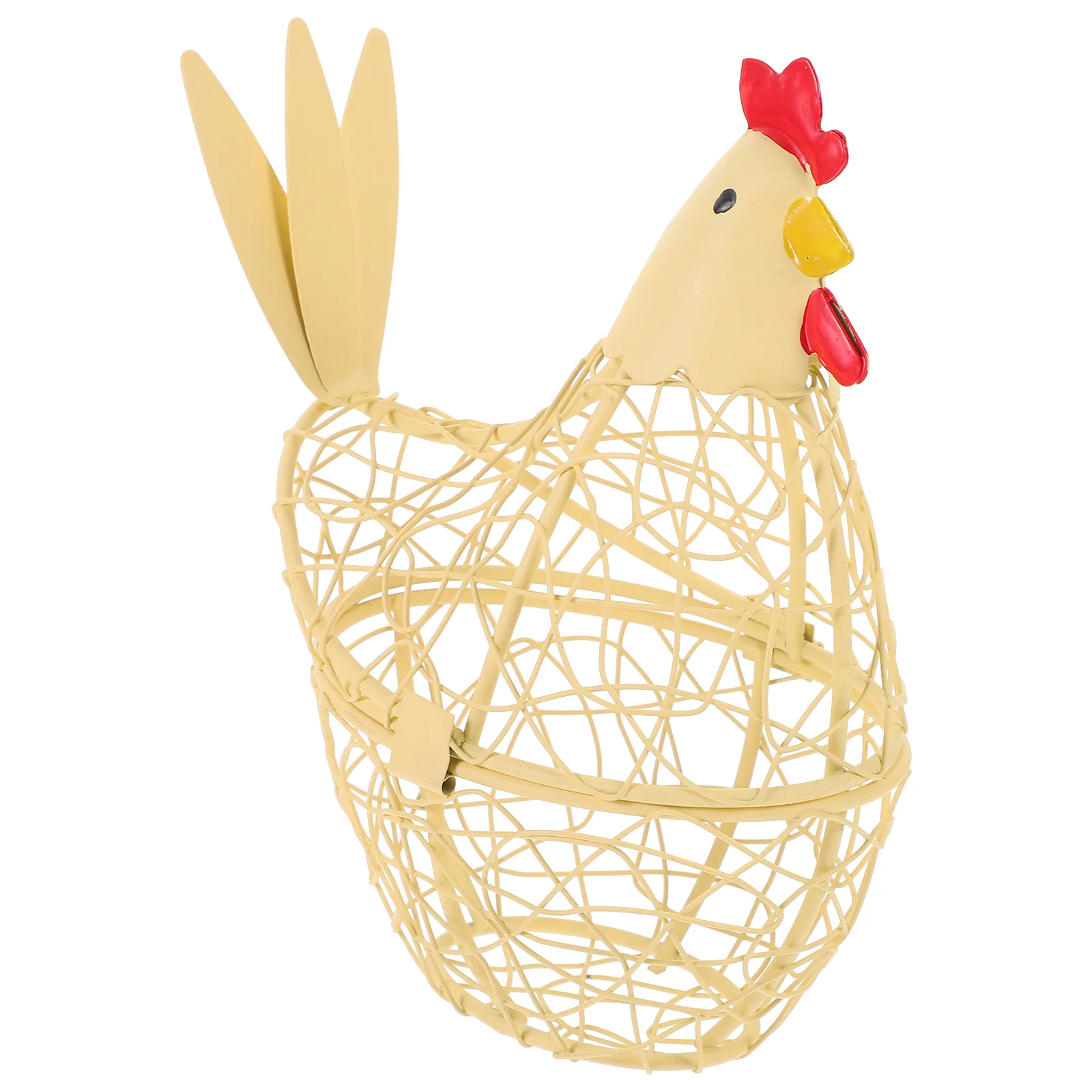 

Wrought Iron Egg Basket Household Food Home Decor Decorative Eggs Container Bailing Wire Portable Holder Storage Hen