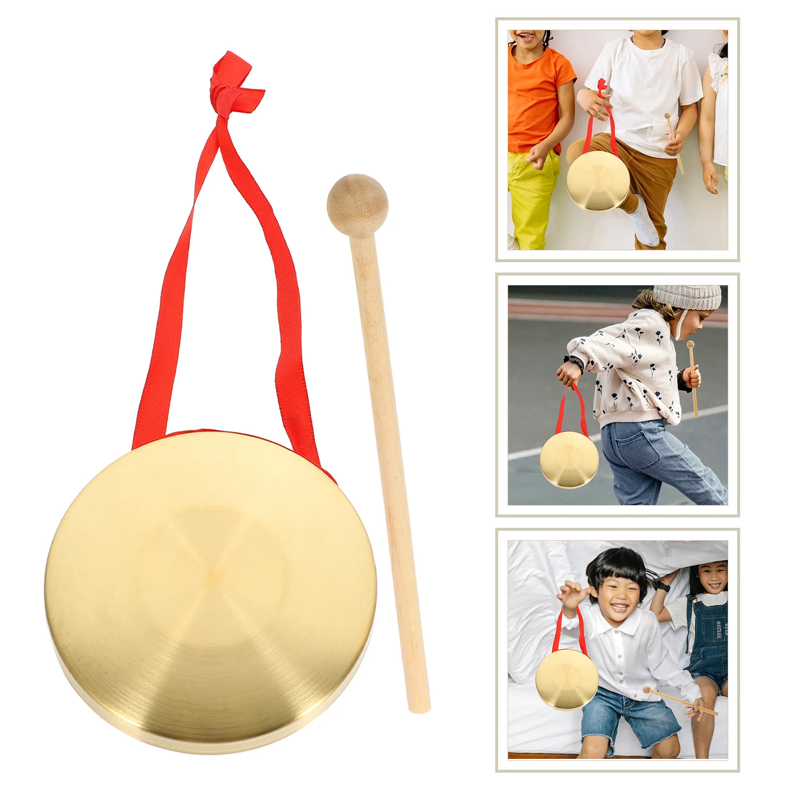 

10cm Handmade Gongs Brass Gongs Church Percussion Instruments With Round Game Hammer Chinese Gong Creative Copper