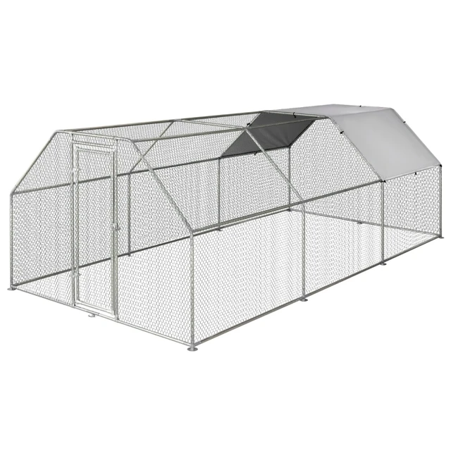 18.5' Large Outdoor Chicken Coop Galvanized Metal Cage With Lid Walk-in Pen  Run Pet Cage 9' W X 18.5' D X 6.5' H - Cages & Accessories - AliExpress