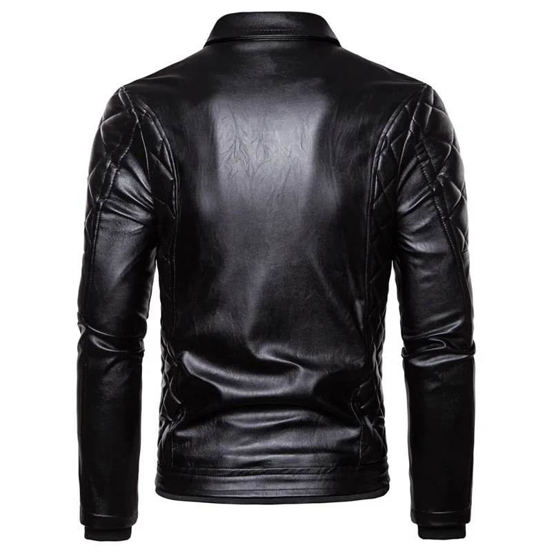 2023 New Men Punk Detachable Fur Collar Coat Rivet Compressed Cotton Thick Windproof Locomotive Style Leather Jacket Coat Male