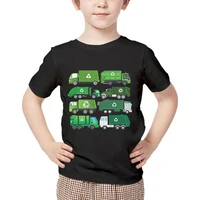 Garbage Sorting Truck Print Kids T Shirt Summer 2024 Short Sleeve O-Neck Fashion T-shirts Boy Girl Harajuku Cartoon Car Top Tees 1