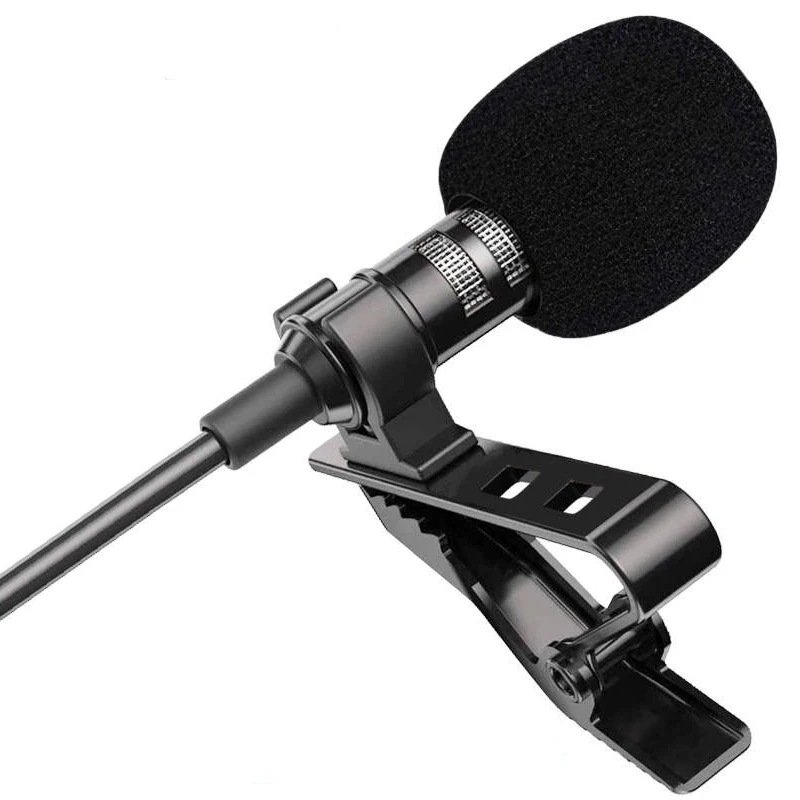 USB Mini Lavalier Microphone Metal Clip Lapel Mic for Mobile Phone PC