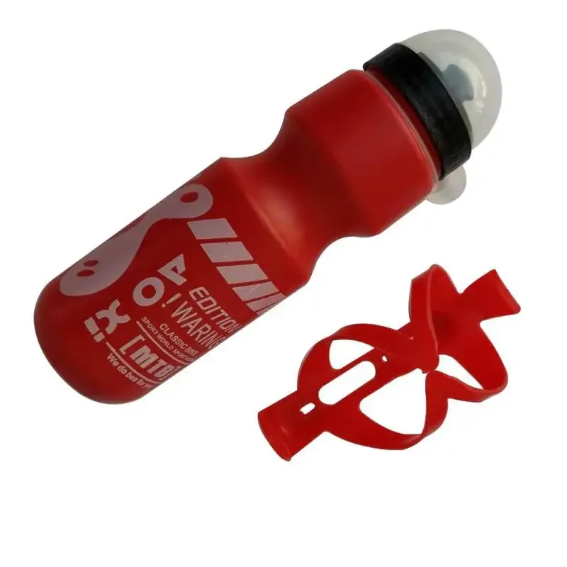 750ML Portable Mountain Bicycle Water Bottle Outdoor Sports Kettle + kettle Holder Cycling Equipment Sport Cup with Dust Cover water bottle bicycle water bottle sports bottle