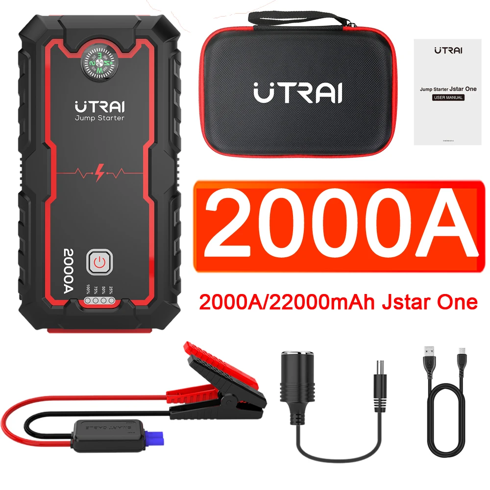 battery jump starter UTRAI 2000A Jump Starter Power Bank 22000mAh Portable Charger Starting Device For 8.0L/6.0L Emergency Car Battery Jump Starter car jump starter Jump Starters