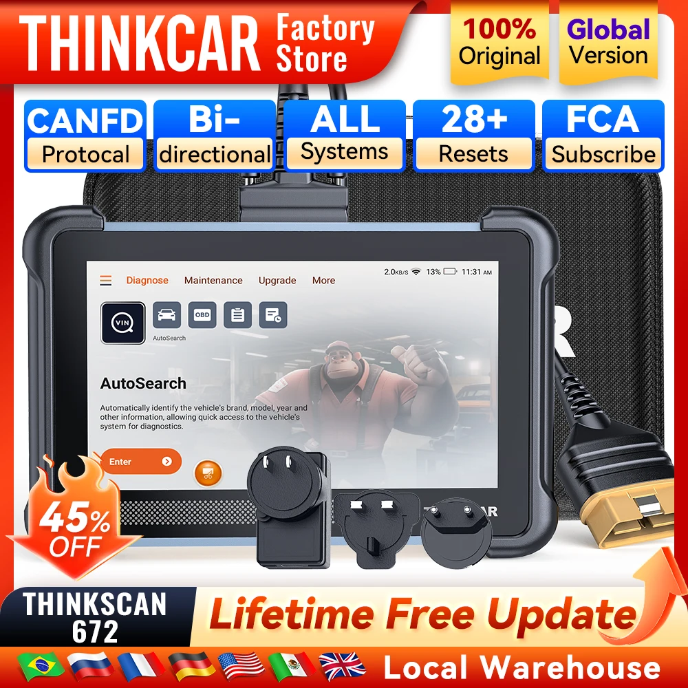 THINKCAR THINKSCAN 672 Professional Car Diagnostic Tool CANFD Bi