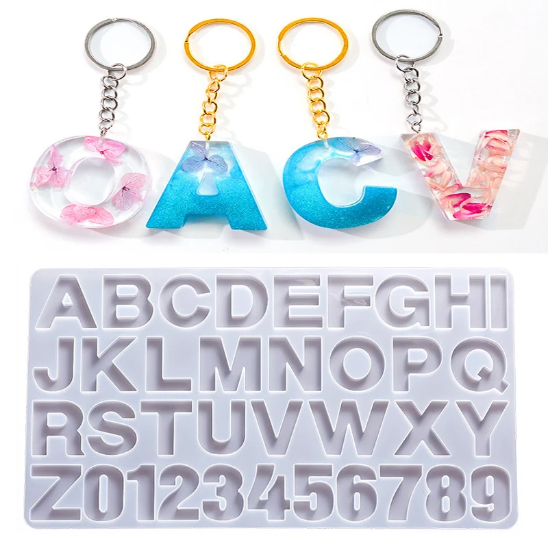 

Alphabet Epoxy Resin Silicone Mold DIY Letter Number Pendant Resin Mold Keychain Earring Epoxy Resin Jewelry Crafts Casting Mold