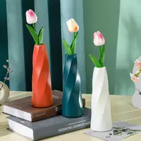 Imitation Ceramic Flower Vase Nordic Style PE Flower Container Floral Vase Concise Decor Vases For Dried Flowers Home Decor 2