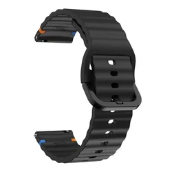 Sports Silicone Bracelet Strap, 20mm/22mm - Premium Accessory Band for 1PCS 20MM (Black)