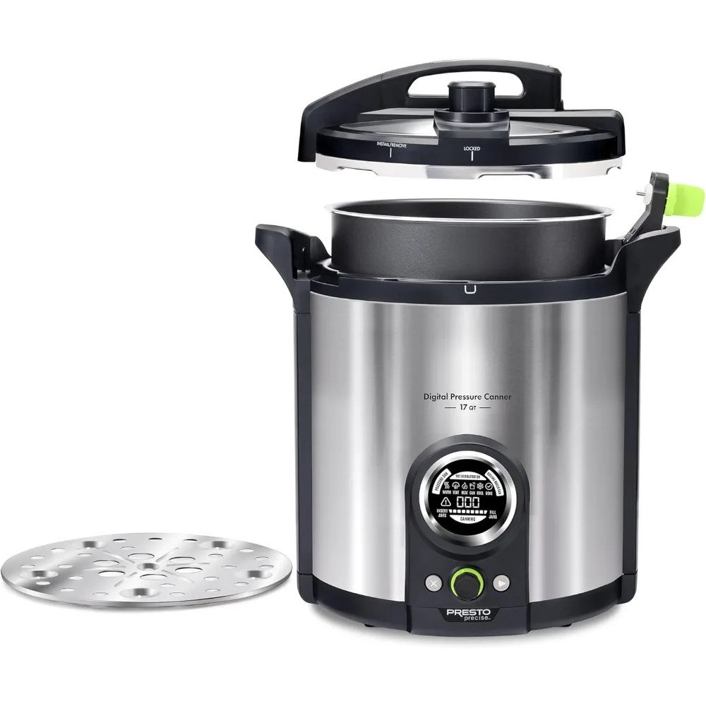 17-Quart Digital Pressure Canner-Digital Display, Waterbath Capable, 10 Built-In Safety Features, Recipe Book, Stainless Steel