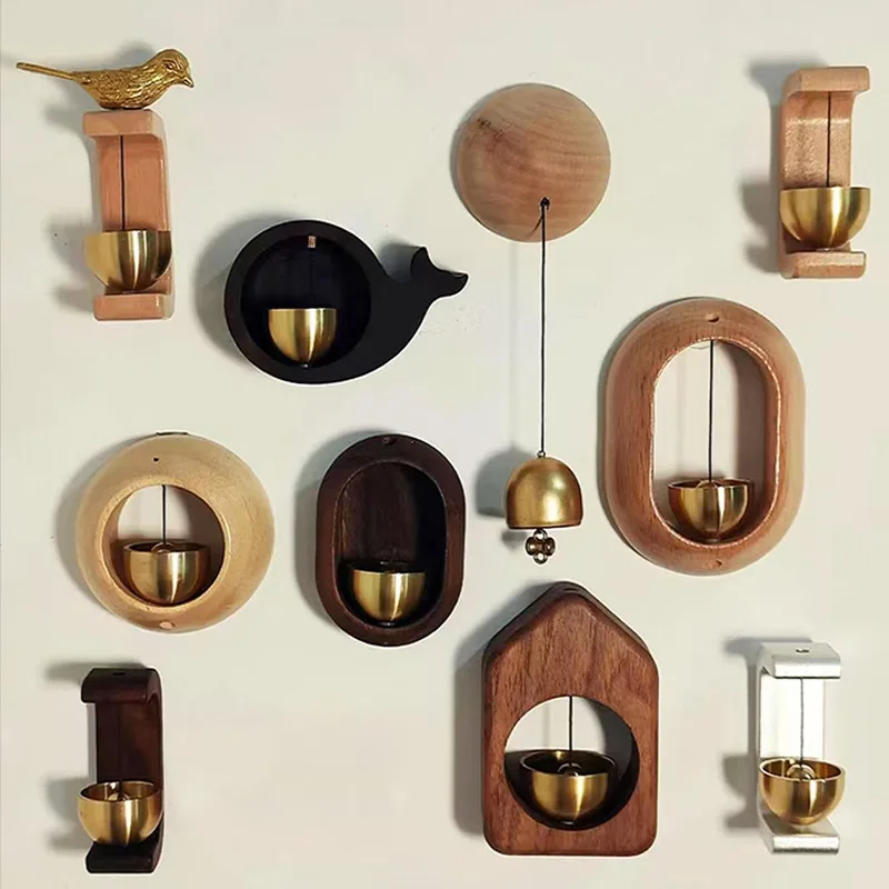 Japanese Door Bell Wooden Wind Chimes Wireless Doorbell Entrance Door Bell Decorative Wind for Home Opening Home Decoration