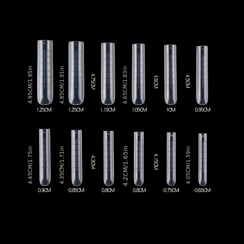 120Pcs Clear Full Cover Dual Nail System Uv Gel Acrylic Nail Art Scale U-Shaped Tips Extension