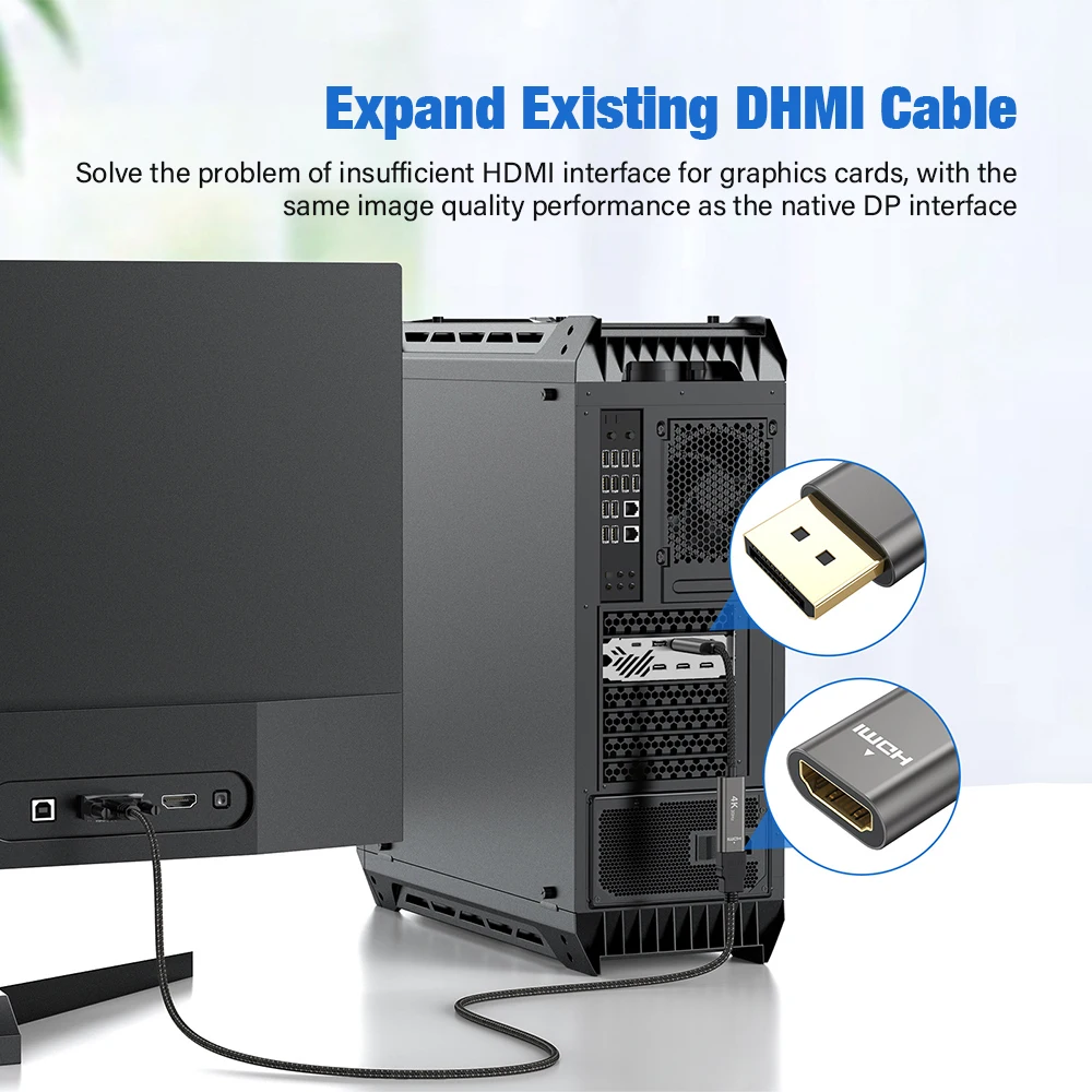 디스플레이 포트 HDMI 호환 케이블 어댑터, DP 수-암 HDMI 4K, 30Hz, 60Hz, HD 1080P 어댑터, 노트북 PC HDTV용 비디오 오디오