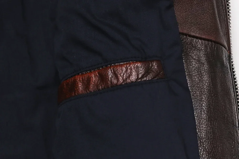 Genuine Leather Motorcycle Jacket - Vintage Brown Cowhide Biker Coat for Men