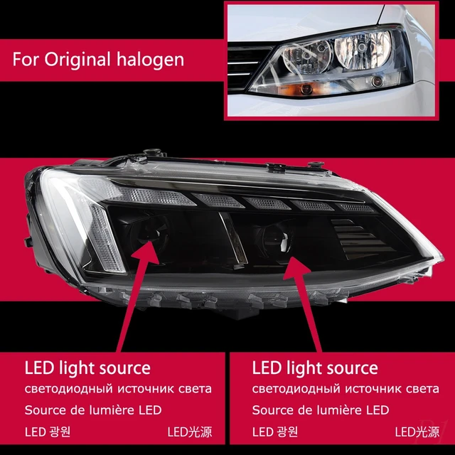 For VW Jetta MK6 20122018 Headlights Mk6 DRL Day Running Light LED