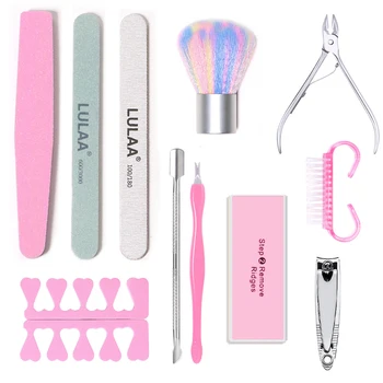 YIKOOLIN Set manicure per la cura Set manicure Kit tagliaunghie professionale 3 pezzi Lima per unghie Modellatura 2 pezzi Separatore per dita 1