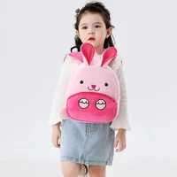 Tfal Ħelu Boroż tal-Iskola 3D Cartoon Annimali Plush Kids Backpack Kindergarten Subien Bniet Boroż tal-Iskola Mini Żgħar Backpack 1