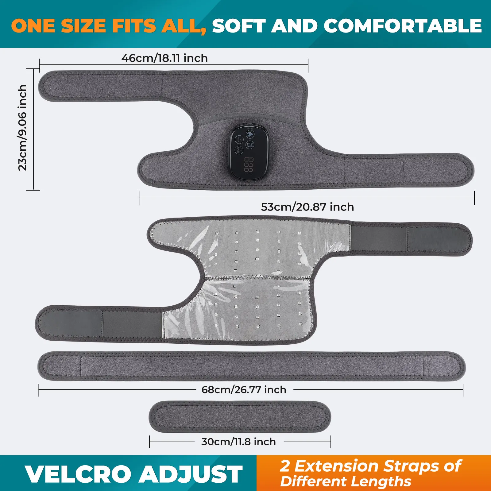 660 and 850nm Near Infrared Light Devices Knee Pad Brace 3 In 1 Heating Shoulder Elbow Joint Massager Thermal Massage Belts Pads