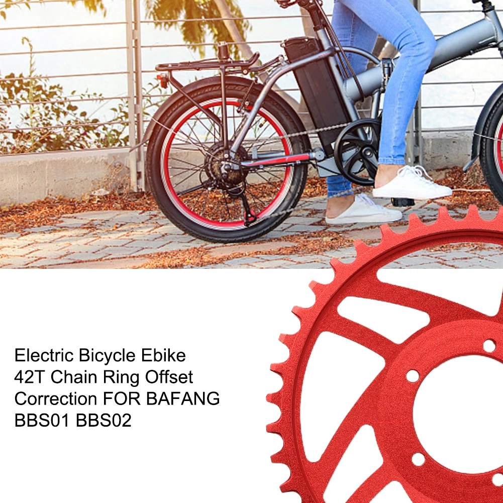 

Передняя звезда для электровелосипеда Ebike 42T, регулируемая офсетная коррекция для BAFANG BBS01 BBS02, аксессуары для электровелосипеда из алюминиевого сплава