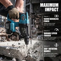 Marteau perforateur rotatif Makita DHR242 18V d'origine, faible vibration, 13,5 m/s², fonctionnement confortable pour les longues sessions de perçage 5