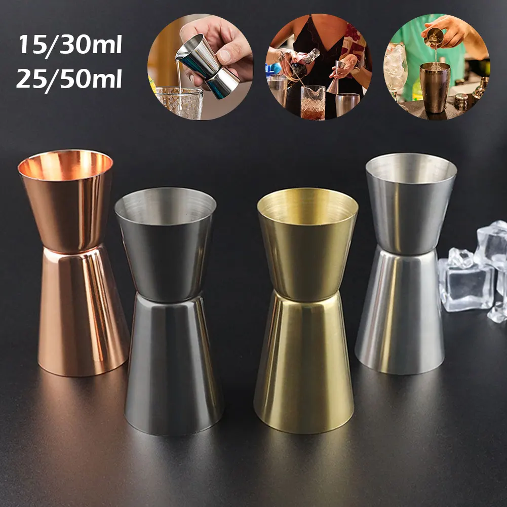 Cocktail Shaker Measuring Jigger Stainless Steel Measuring Cups 15-30ml/20-40ml/25-50ml Double Jigger Measure Cup