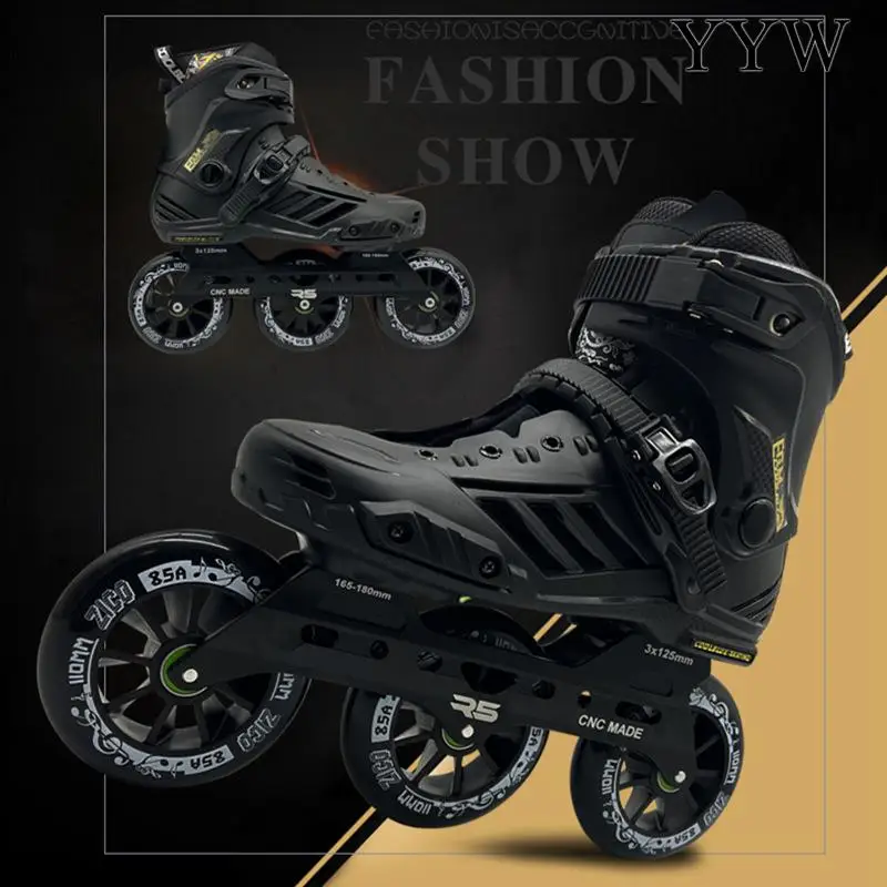 3 Same Wheels Inline Roller Skates Speeding Skating Outdoor Blade Adult Women Men ABEC-5 Hardness 85A Skating Shoes Sidewalk New