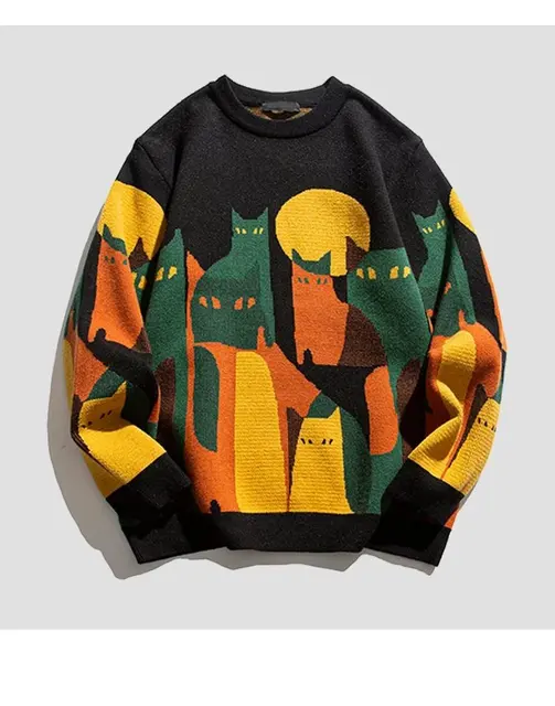 Abstract Print Pullover Sweater Jumper 4