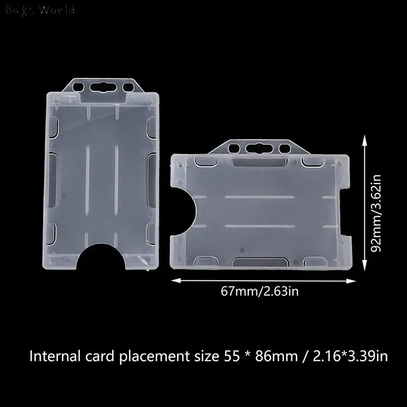 1/2pcs/4pcs Unisex Multi-use Hard Plastic Double Sided ID Card Unisex Badge Work ID Card Holder Durable Protector Cover Case