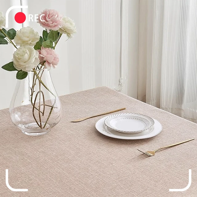 Rectangular Tablecloth Artificial Linen Tablecloth Waterproof Fabric Quality Tablecloth Washable Table Cover Kitchen Dining Room 2
