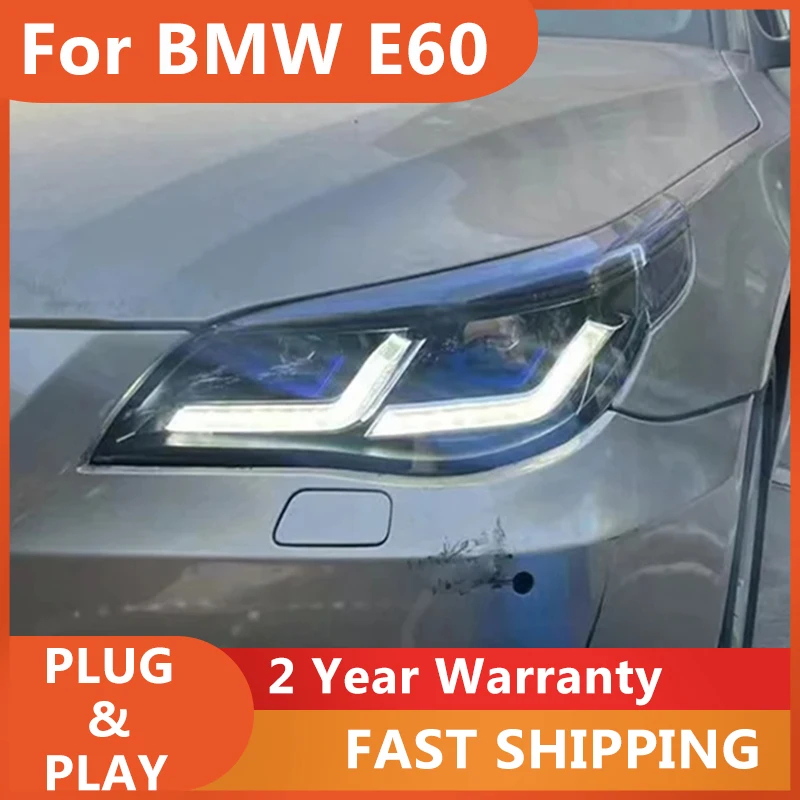 

Car Accessories for BMW E60 Headlamp 2003-2010 E60 Head Light 523I 530I 520I DRL Turn Signal High Beam Angel Eye Projector Lens