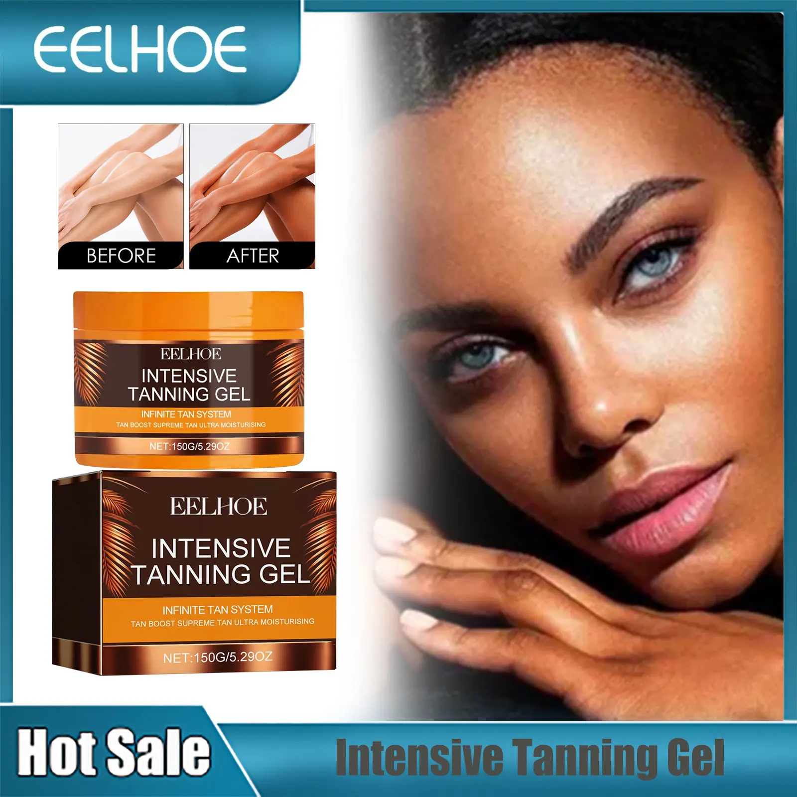 EELHOE Intensive Tanning Gel Body Face Bronzer Sun Tan Booster Oil Effective Sunbed Tanning Accelerator Body Self Tanning Cream