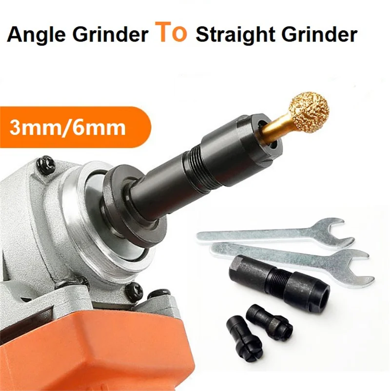 Angle Grinder Modified Adapter To Straight Grinder 3mm 6mm Collet