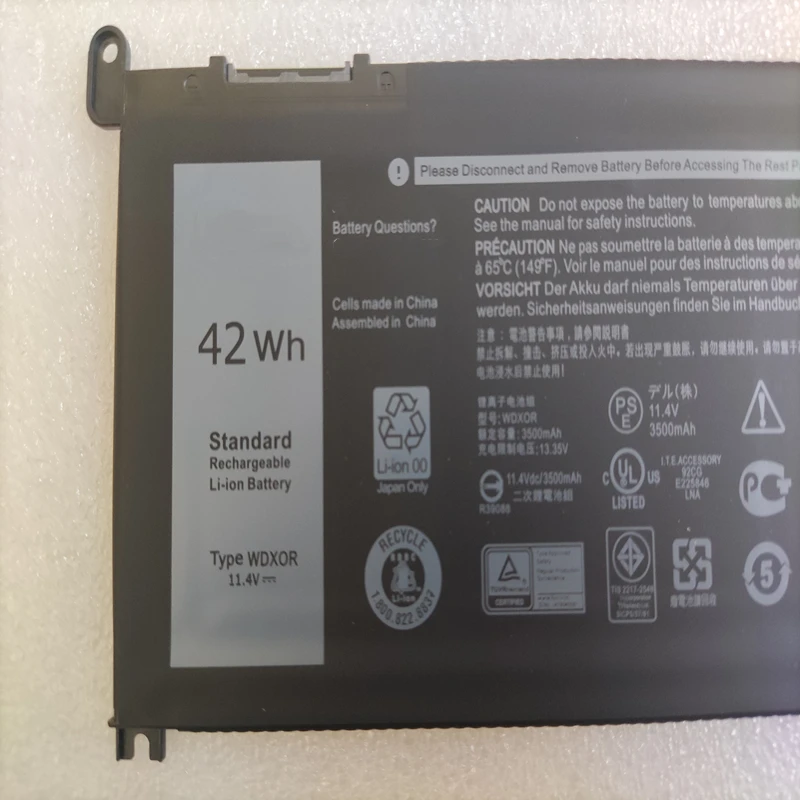 Wdx0r Wdxor Bateria Dell Latitude 3488 3580 Inspiron Vostro 13 15 5379 5471 5565 5468 5567 5568 5570 5575 5579 7368 7560 Novo - Imagem 3