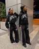 New American Couple Clothing Retro Harajuku Y2K Casual Oversized Hoodie Fashionable Versatile Straight Wide Foot Casual Pants 1