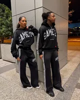 New American Couple Clothing Retro Harajuku Y2K Casual Oversized Hoodie Fashionable Versatile Straight Wide Foot Casual Pants 1