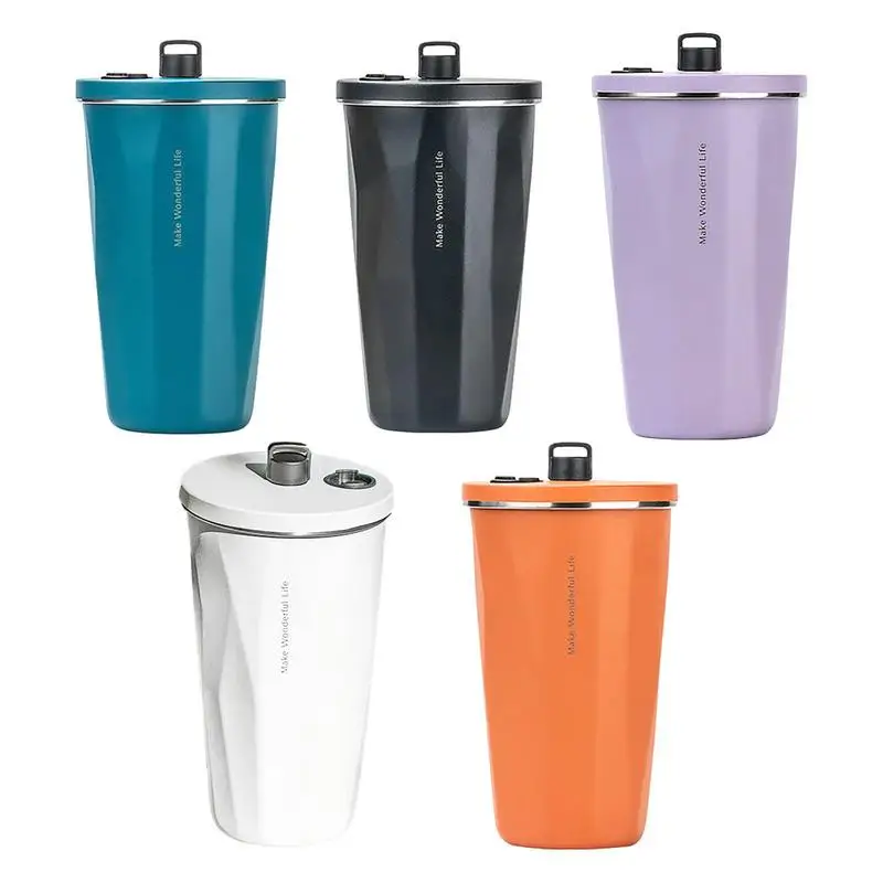 

Travel Water Bottle Cold Drink Bottle Car Sippy Cup Large Mouth Design Spill-proof Transport Good Heat Insulation Irregular