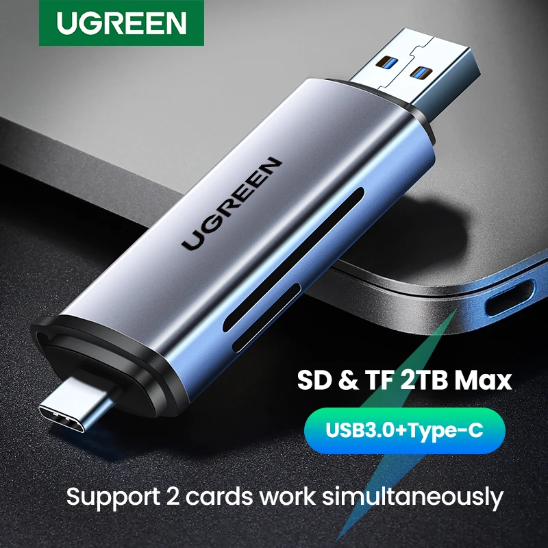 UGREEN USB Kaartlezer Micro-SD/TF/MS/CF (4-in-1) - Vos Systems UGREEN USB Kaartlezer Micro-SD/TF/MS/CF (4-in-1) - Vos Systems