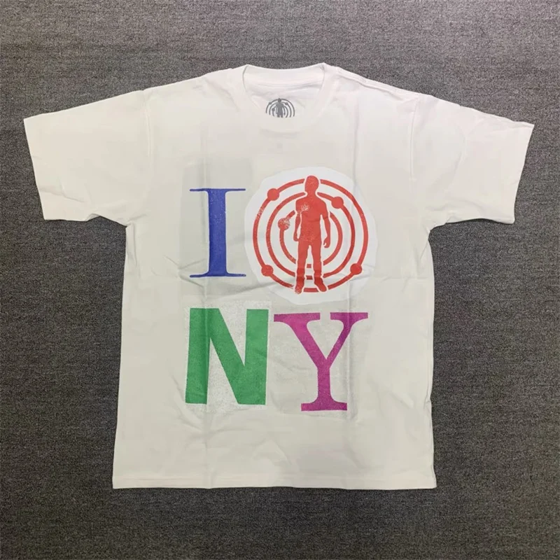 

CPFM XYZ цветная футболка из чистого хлопка с буквенным принтом 1:1 парная футболка с коротким рукавом