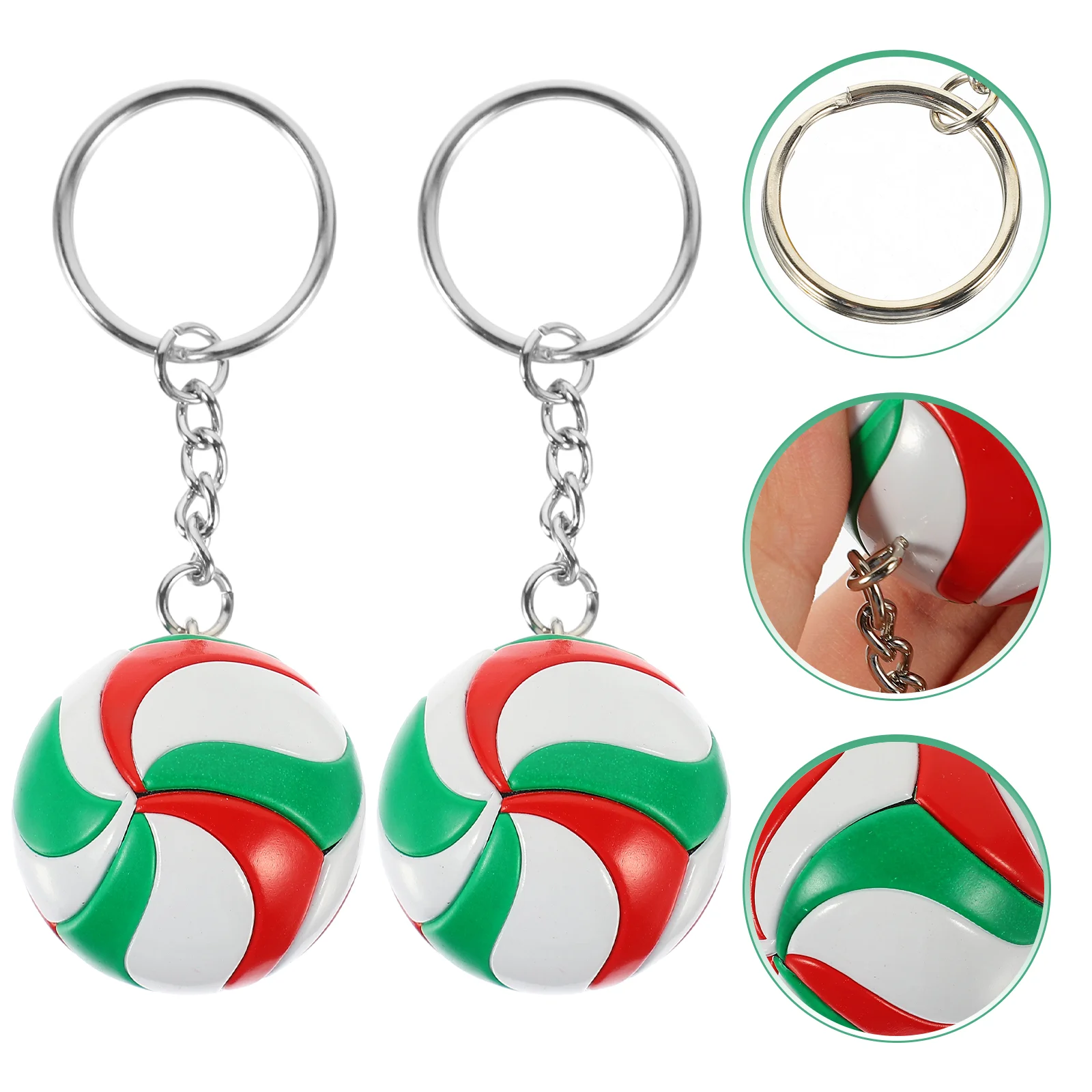 

2 Pcs Volleyball Model Toy Purse Holder Car Bag Accessory Children Key Chain Party Exquisite Keychain Alloy Compact