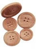 10PCs & 30PCs Natural Color Round Piping Camellia Wood Grain Wooden Buttons 10mm-30mm Sewing Accessories Clothes 4 Holes Button 4