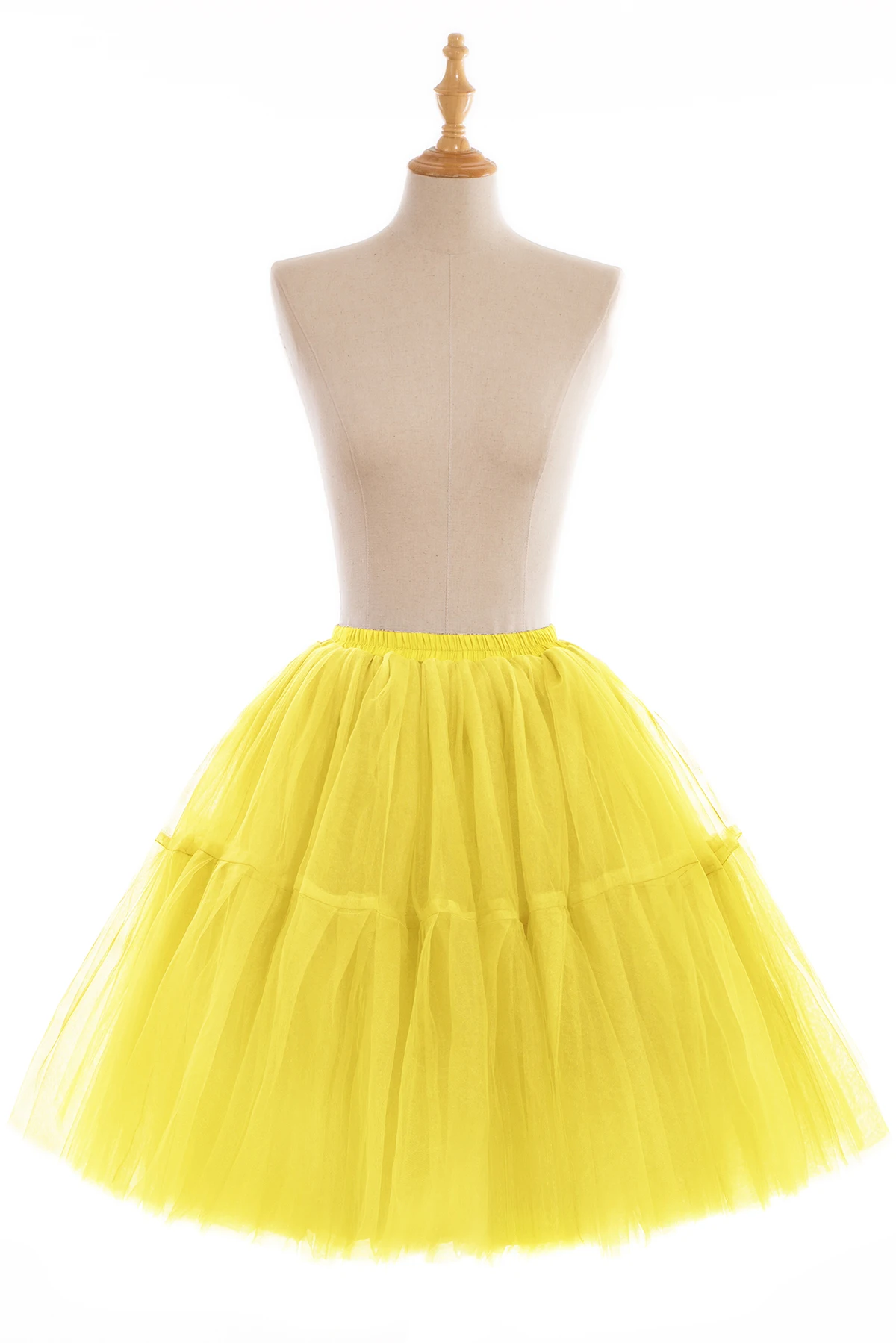 High Street Yellow Women Tulle Multi-Layers Skirts For Party Short Fashion Adult Elastic Waist Female Tutu Skirt Photo Shoot