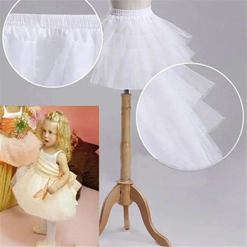 Mädchen Krinoline Petticoat mit Reifen Kinder unter Rock kurzen weißen Unterrock A-Linie Ballkleid Kind Petticoats – Detail 6