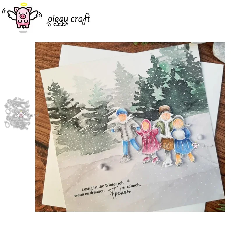 

Металлические Вырубные штампы, вырезанные штампы, Рождественская Детская форма для катания на лыжах, скрапбукинга, бумаги, рукоделия, ножа, лезвия, штампы, трафареты