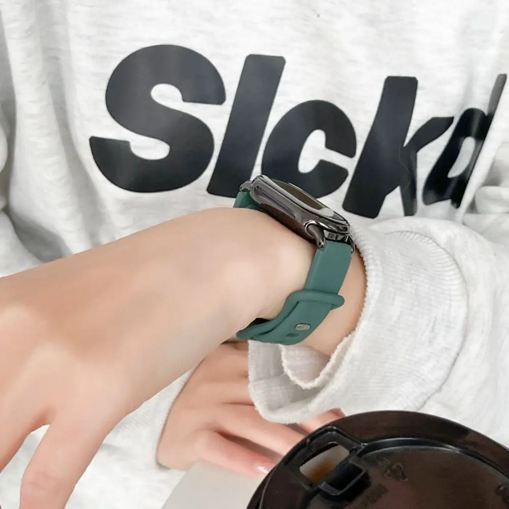 Sleek Two-Tone Button Style Watch Case with Breathable TPU Strap - Summer Edition
