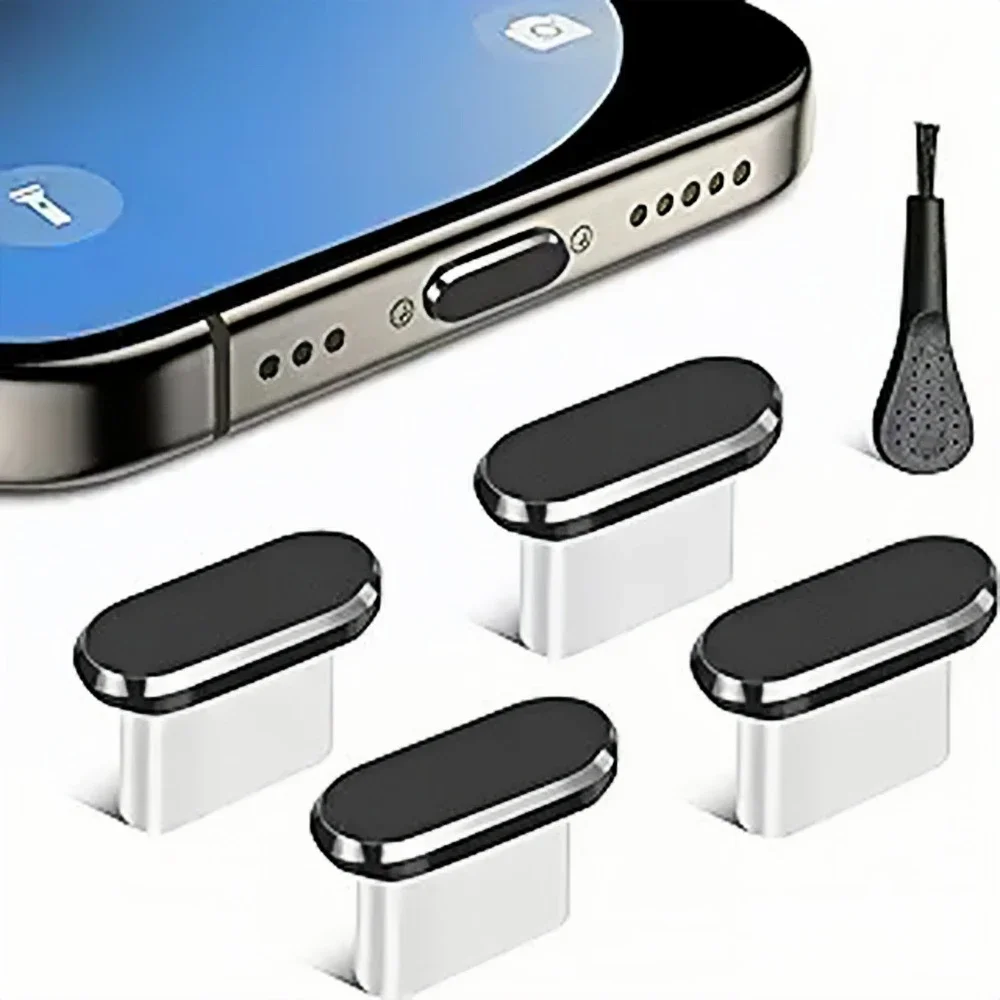 Universal USB-C Dust Plug with Cleaning Brush and Anti-Dust Charging Port Protector Cover