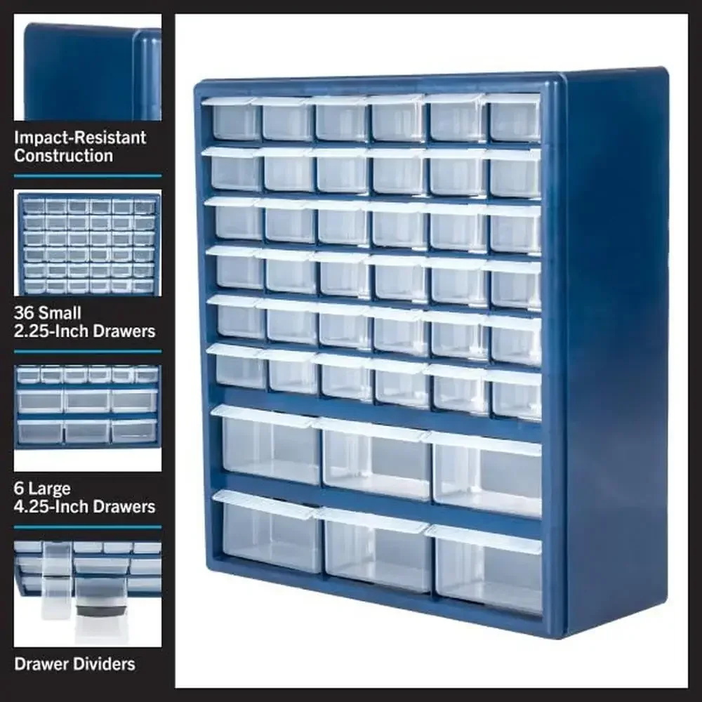 42-Bin Organizer Durable Polypropylene Storage Drawers Hardware Crafts Beads Tools 4