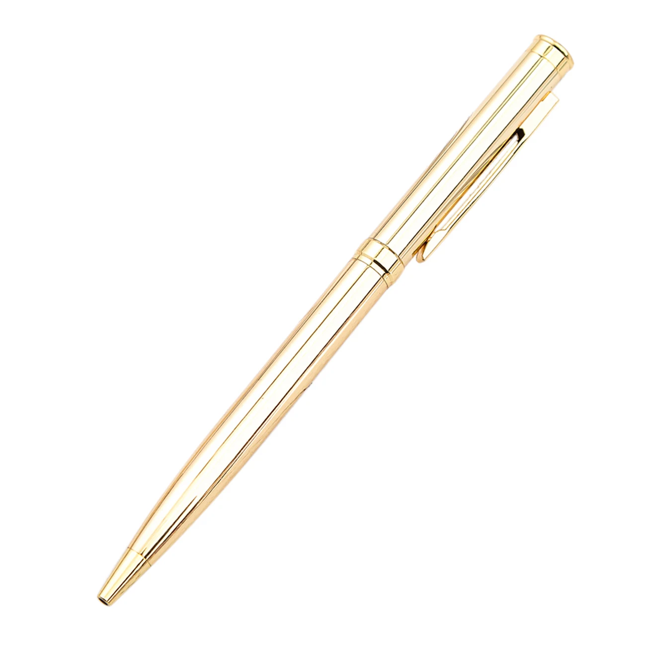 

Metal Ballpoint Pen Stainless Steel Rotating Ball Pen for School Office Writing 1.0mm (Golden)