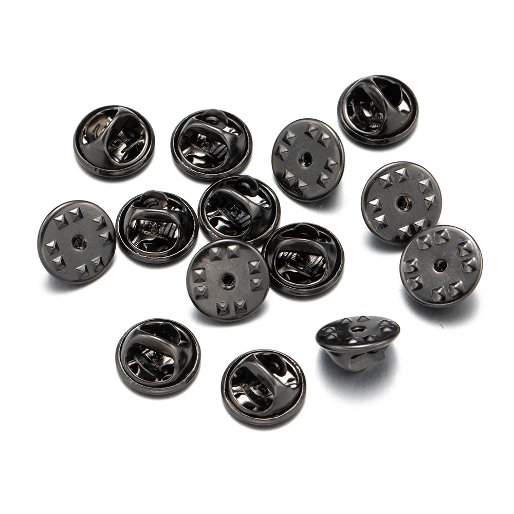 50/100pcs Metall Pin Backs Brosche Squeeze Butterfly Clutch DIY Abzeichen Verschluss Ersatz runde Prise Clip Schmuck Handwerk machen – Detail 2