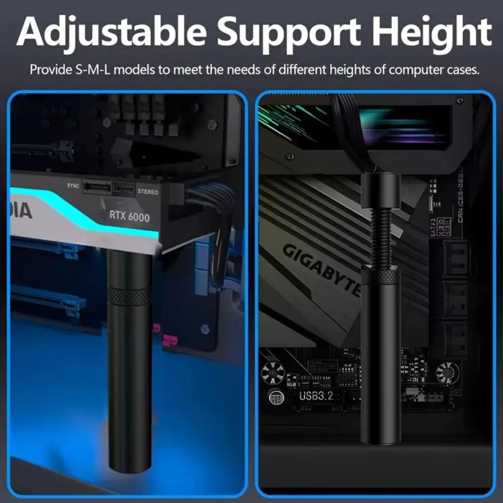 새로운 알루미늄 GPU 홀더 27-120mm 수직 텔레스코픽 회전 스탠드 블랙 실버 마그네틱 브래킷